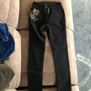 Black high waisted stretch jeans